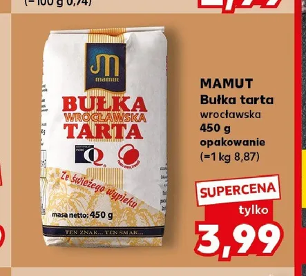 Bułka tarta wrocławska Mamut promocja w Kaufland