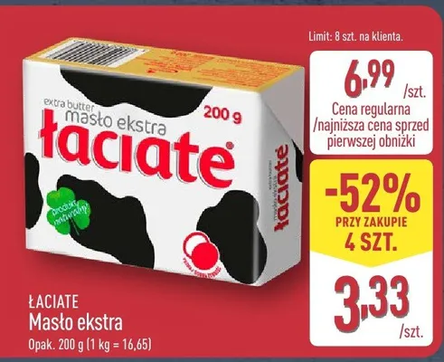 Masło ekstra bez laktozy Auchan promocja w Aldi