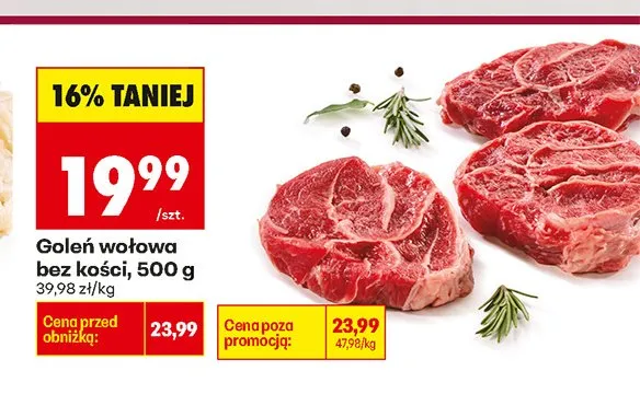 Goleń wołowa bez kości promocja w Biedronka