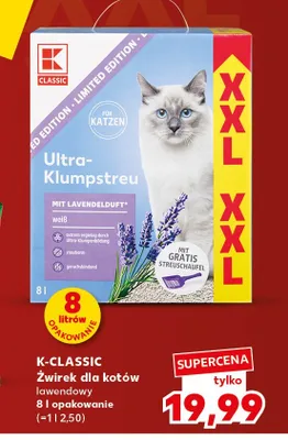Żwirek dla kotów lawendowy K-Classic Ultra-Klumpstreu promocja w Kaufland