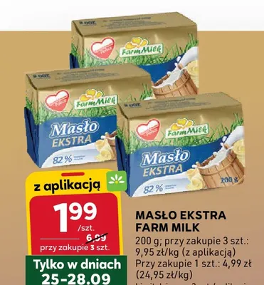 Masło ekstra Farm Milk promocja w Stokrotka