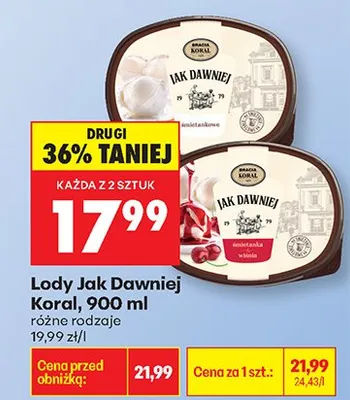 Lody Jak Dawniej Koral różne rodzaje promocja w Biedronka