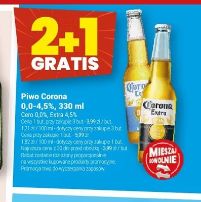 Piwo Corona Cero 0,0% promocja w Twój Market