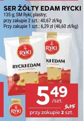 Ser żółty Edam Ryki promocja w Stokrotka
