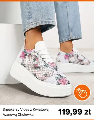 Sneakersy Vices z Kwiatową Ażurową Cholewką promocja w Born2be