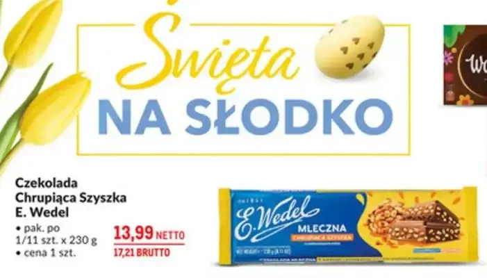 Czekolada Chrupiąca Szyszka E. Wedel promocja w Makro