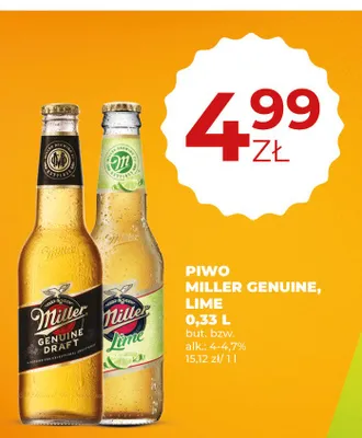 Piwo Miller Lime promocja w Duży Ben