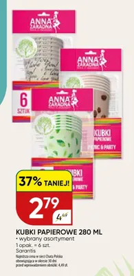 Kubki papierowe Anna Zaradna Picnic & Party promocja w Chata Polska