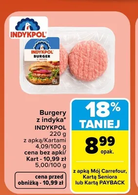 Burgery z indyka Indykpol promocja w Carrefour