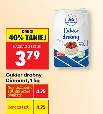 Cukier drobny 1 kg promocja w Biedronka
