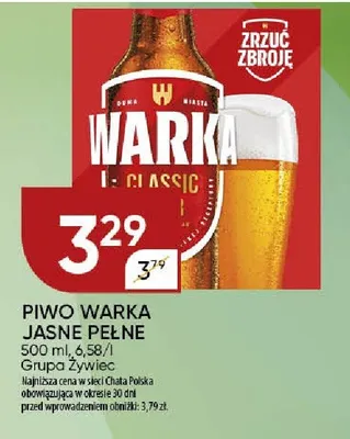 Piwo Warka Jasne Pełne Grupa Żywiec promocja w Chata Polska