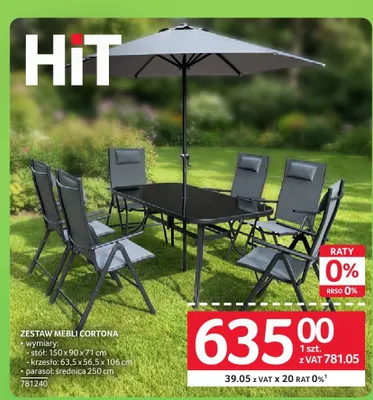 Zestaw mebli ogrodowych Cortona promocja w Selgros
