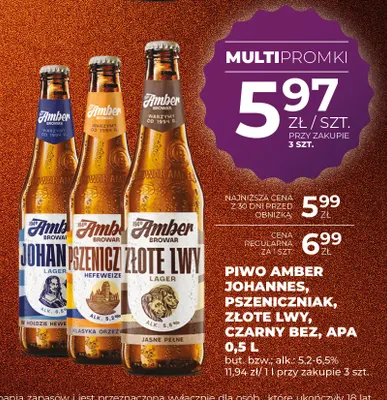 Piwo Amber Czarny Bez promocja w Duży Ben