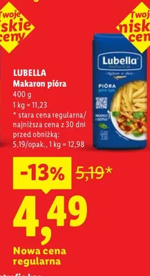 Makaron pióra promocja w Lidl