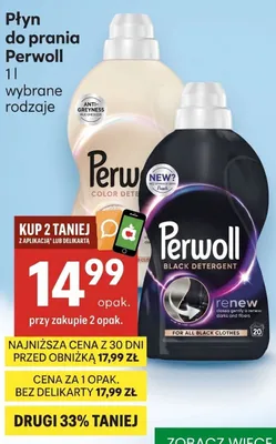 Płyn do prania Perwoll Color promocja w Delikatesy Centrum