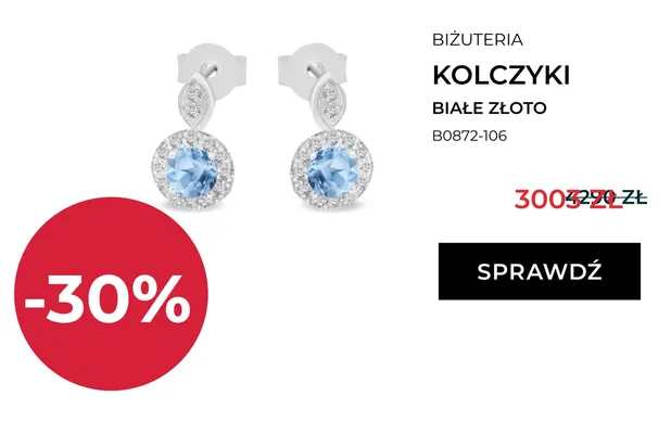 Kolczyki Briju białe złoto promocja w Briju