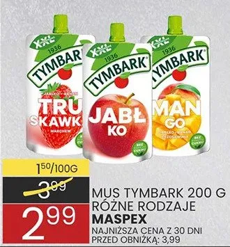 Mus tymbark 200g różne rodzaje promocja w Wafelek