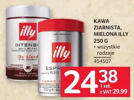 Kawa ziarnista, mielona Illy 250 g - wszystkie rodzaje promocja w Selgros