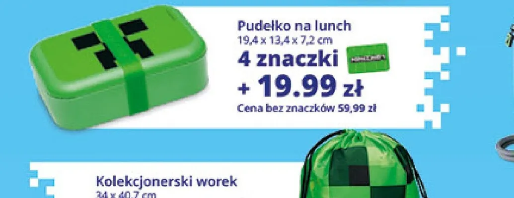 Pudełko na lunch Minecraft 19,4x13,4x7,2cm promocja w Auchan
