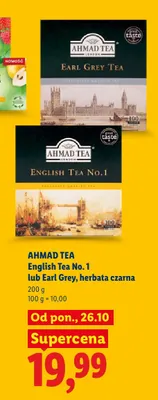 Herbata czarna Earl Grey Ahmad Tea promocja w Lidl