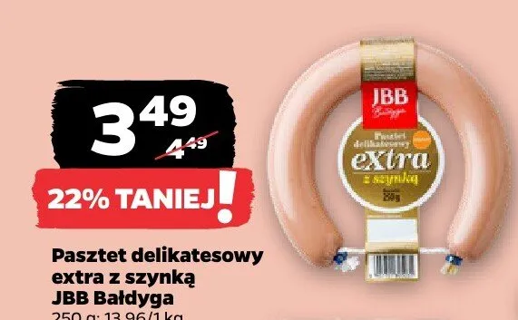 Pasztet delikatesowy extra z szynką promocja w Netto