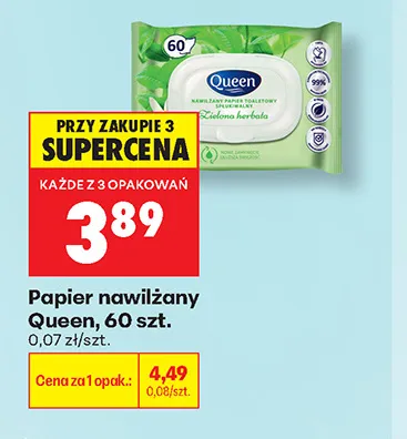 Papier toaletowy nawilżany Queen promocja w Biedronka