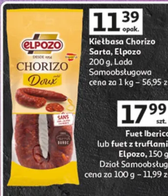 Kiełbasa chorizo sorto samoobsługowa promocja w Auchan