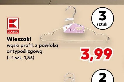 Wieszaki K-Classic 3-pak promocja w Kaufland