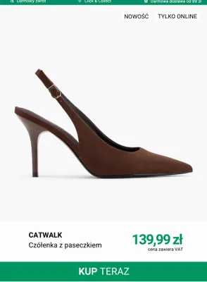 Czółenka z paseczkiem Catwalk promocja w Deichmann