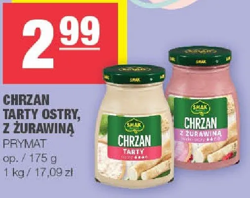 Chrzan tarty ostry, z zarawiną promocja w SPAR