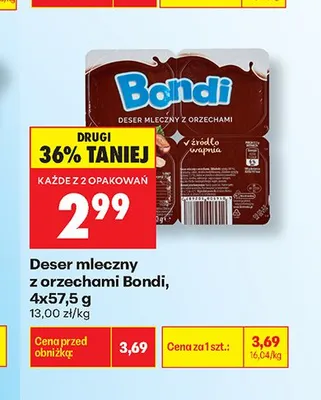 Deser mleczny z orzechami Bondi 4-pak promocja w Biedronka