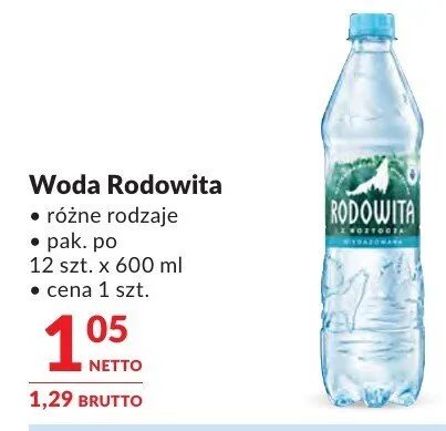 Woda Rodowita promocja w Makro