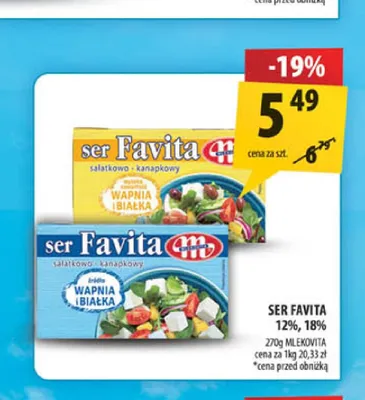 Ser Favita 12% promocja w Arhelan