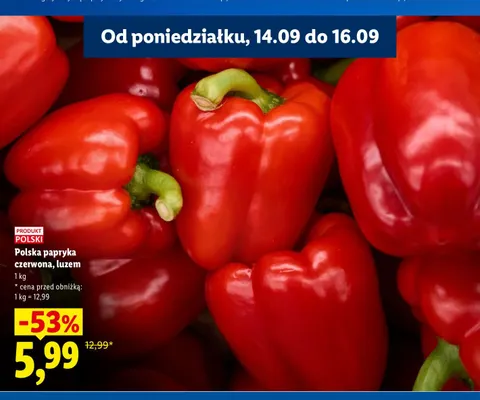 Papryka czerwona polska promocja w Lidl