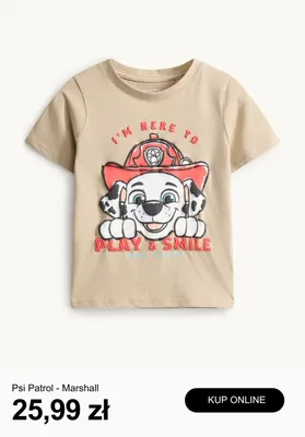 T-shirt dziecięcy Psi Patrol Marshall promocja w C&A