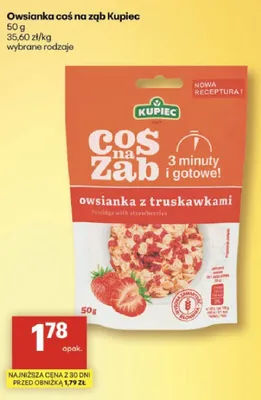 Owsianka coś na ząb z truskawkami wybrane rodzaje promocja w Delikatesy Centrum