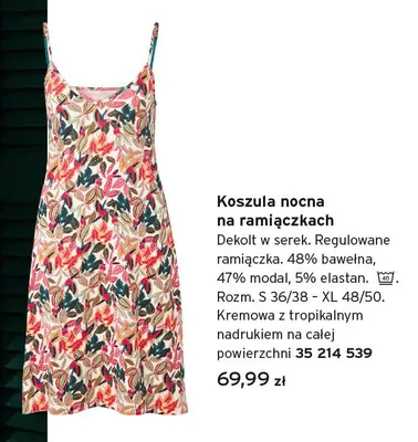 Koszula nocna na ramiączkach Tchibo promocja w Tchibo