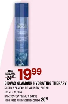 Suchy szampon do włosów Biovax Glamour Hydrating Therapy 200 ml promocja w Drogerie Natura