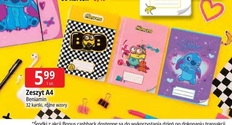 Zeszyt A4 Beniamin 32 kartki promocja w Leclerc