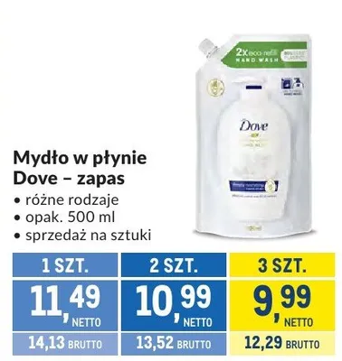Mydło w płynie Dove różne rodzaje promocja w Makro