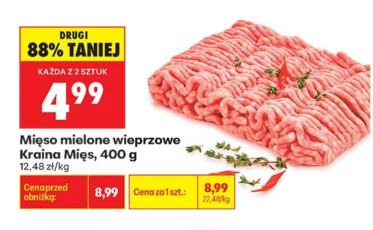 Mięso mielone wieprzowe Kraina Mięs promocja w Biedronka