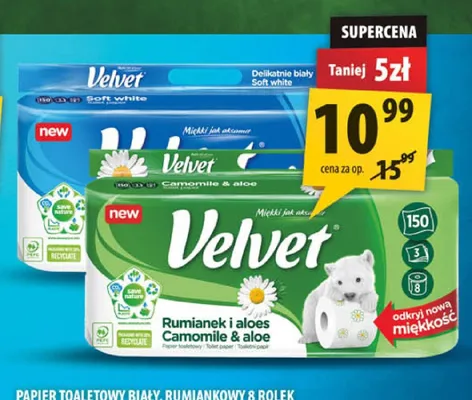 Papier toaletowy Velvet Soft White promocja w Arhelan