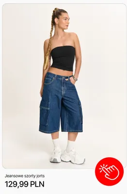 Jeansowe szorty jorts CROPP promocja w Cropp