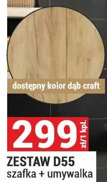 Zestaw D55 szafka i umywalka seria Pik kolor biały promocja w Merkury Market