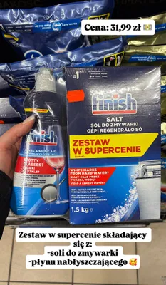 Zestaw sól do zmywarki + płyn nabłyszczający promocja w Intermarche