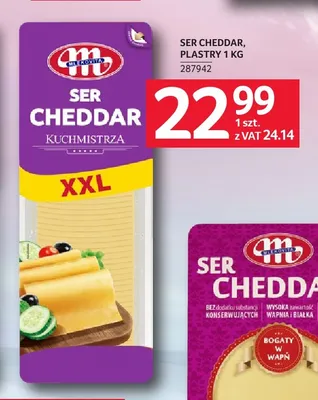 Ser cheddar w plastrach Kuchmistrza Mlekovita promocja w Selgros