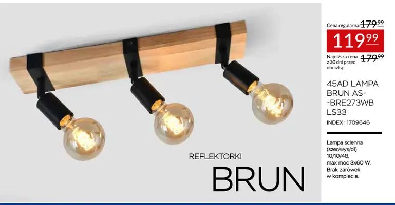 45AD Lampa Brun AS-BRE273WB LS33 promocja w Abra Meble