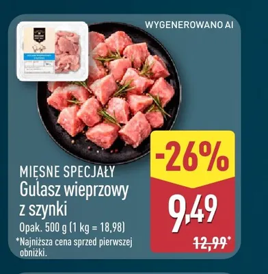 Gulasz wieprzowy z szynki Mięsne Specjały promocja w Aldi