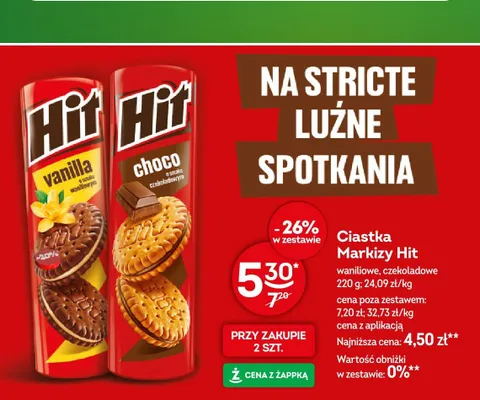 Ciastka Markizy Hit waniliowe promocja w Żabka