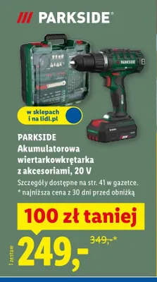Akumulatorowa wiertarkowkrętarka z akcesoriami, 20 V promocja w Lidl